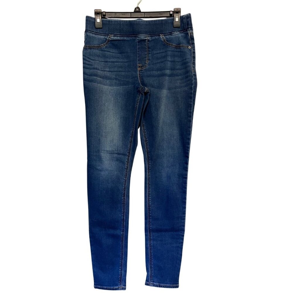 Old Navy Womens Rockstar Super Skinny Pull On Jeggings Dark Blue Size 10 Reg